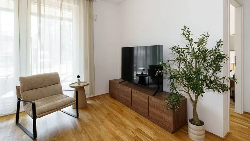 Apartment im Japandi-Stil – Wohnzimmer